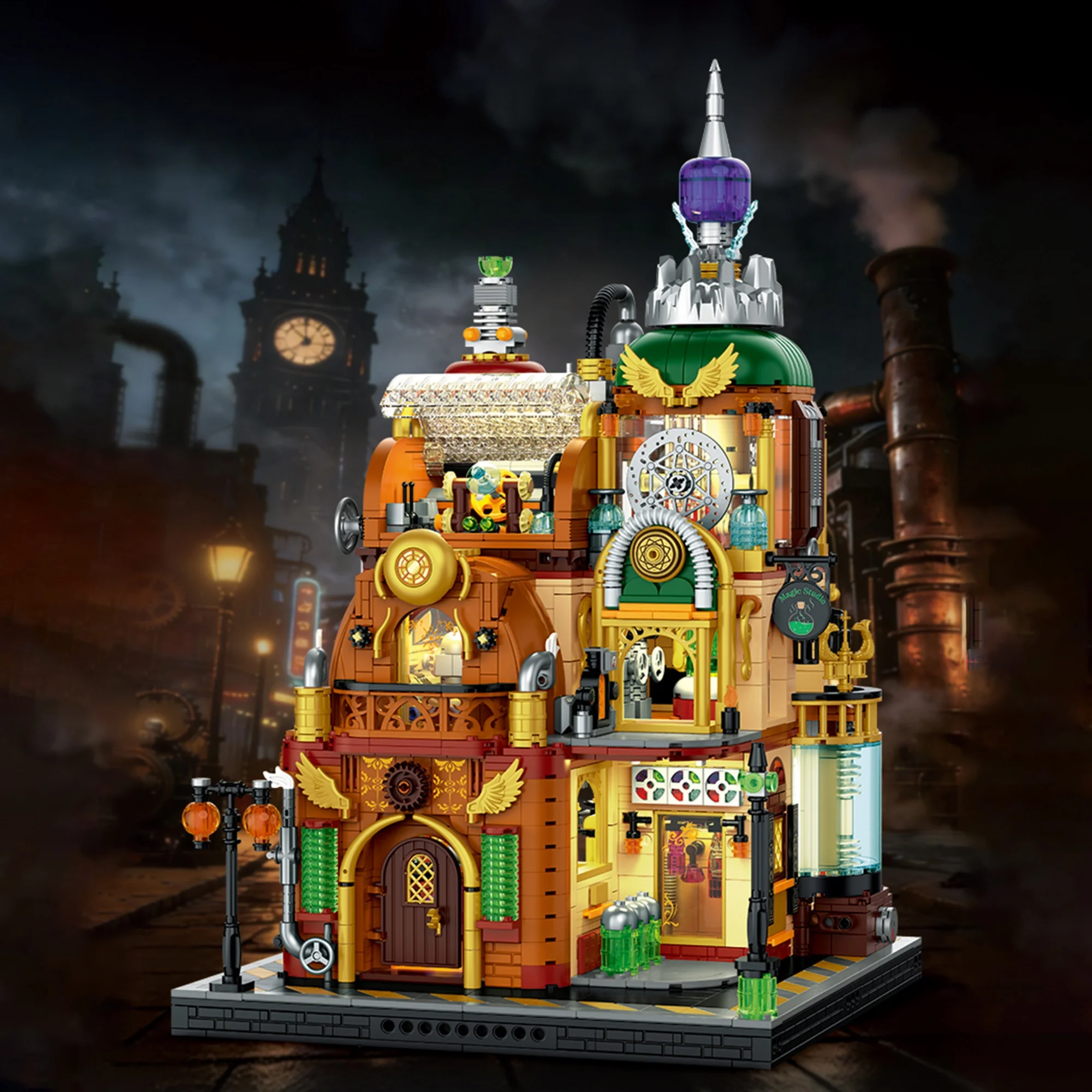 Фото Набор строительных блоков Steam Magic Workshop (2694 детали), архитектурный конструктор 10321 Street View, модульные строительные кирпичи, игрушки для взрослых, подарки №1