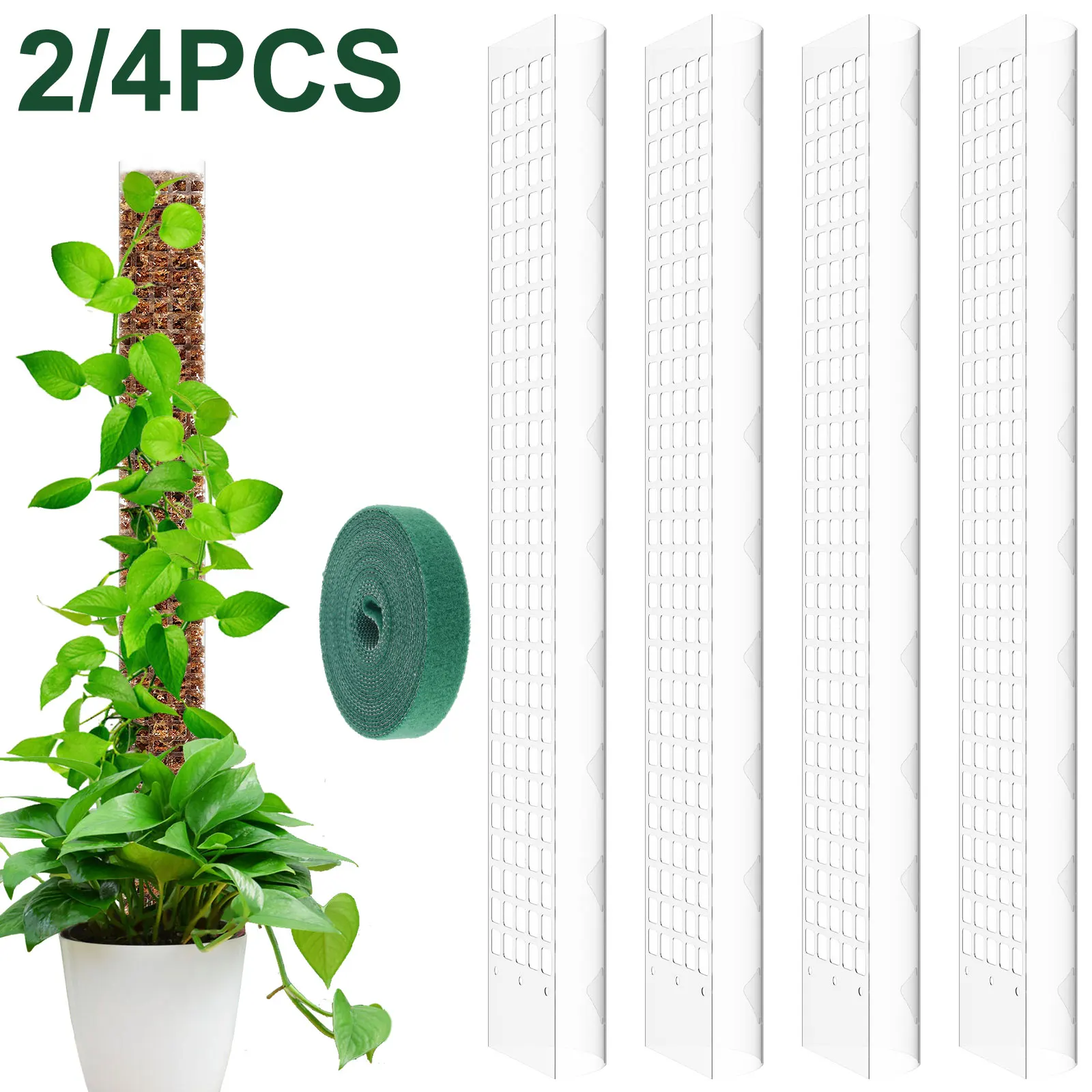 24In 60cm Moss Poles for Plants Monstera Reusable Semi-cylindrical Sphagnum Moss Poles Hollow Self Watering Plant Support Stick