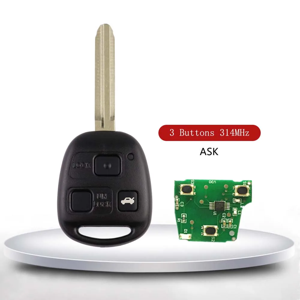 

Кнопка YIQIXIN 2/3 для Toyota Corolla Camry Yaris RAV4 Prado Tarago Cruiser Kluger дистанционный Автомобильный ключ 315/433/314 МГц 4D67/68 4C Чип