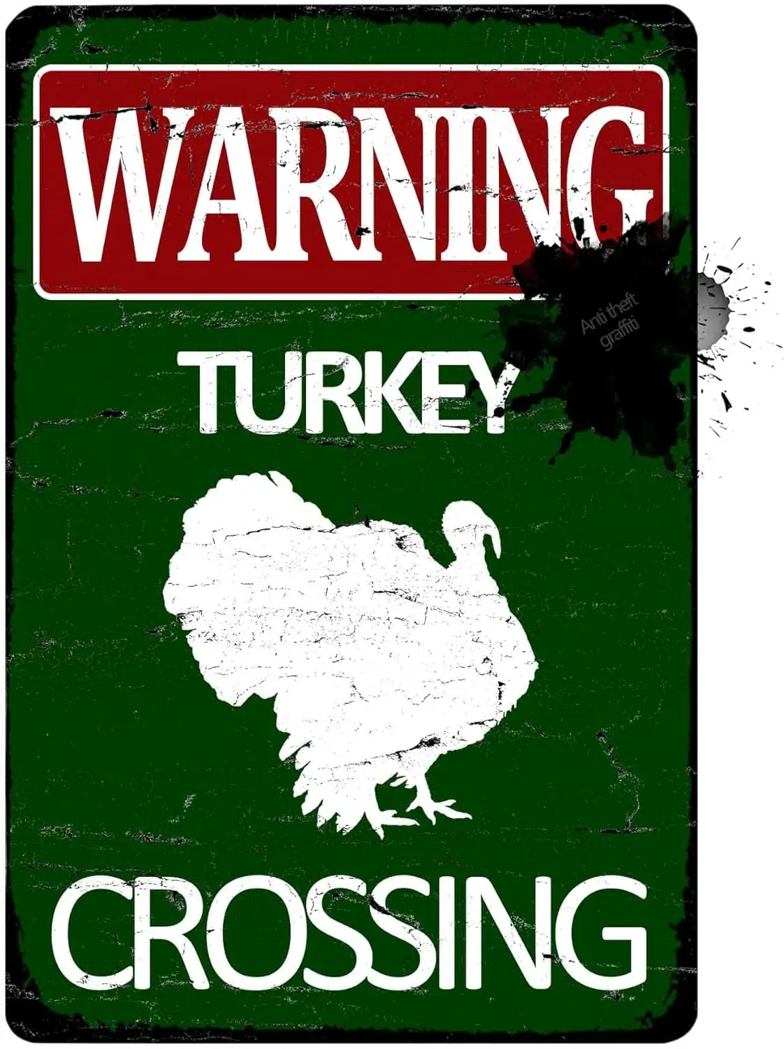 Турция Metl Tn Sgn Funny nml Crossng Sgns Wrnng Turkey Vntge Br Mn Cve Wll Decor 8X12 nch