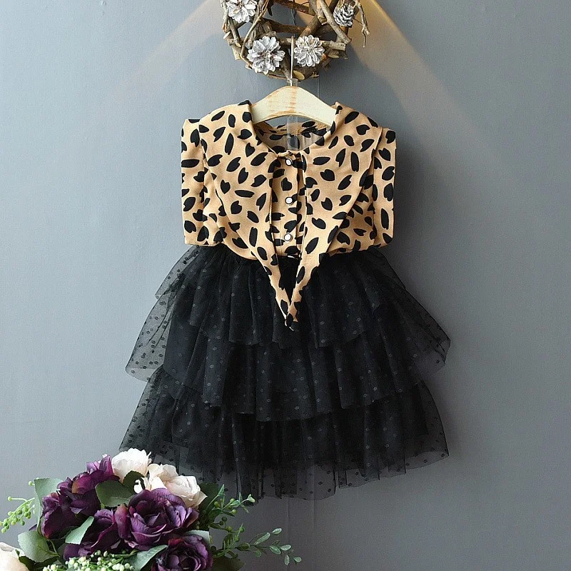 

Toddler Girls Clothes Summer Casual Children Girls Clothing Set Leopard T-shirt Black Skirts 2pcs Girl Suits Outfits