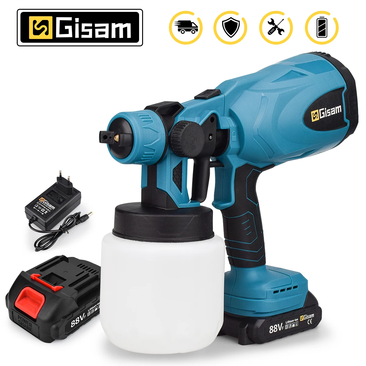 800ML Cordless Electric Spray Gun Portable Paint Sprayer Powerful Home Electric Paint Sprayer Compatible For Makita 18V Battery