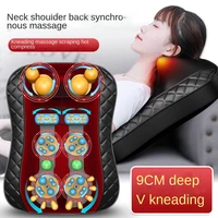 shiatsu cervical massage pillow electric heating vibration kneading cushion multifunctional waist back body massager pain relief