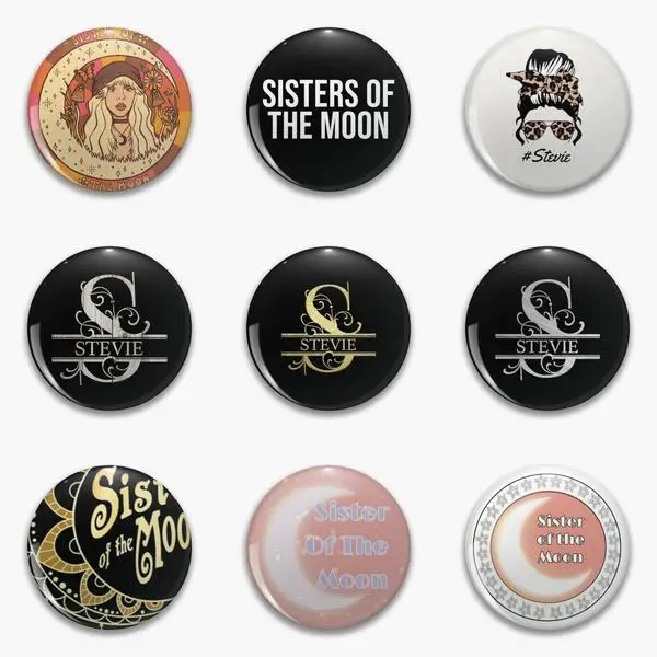 

Sister Stevie Sisters Of The Moon Name Messy Bun Soft Button Pin Customizable Funny Collar Women Creative Lover Lapel Pin Brooch