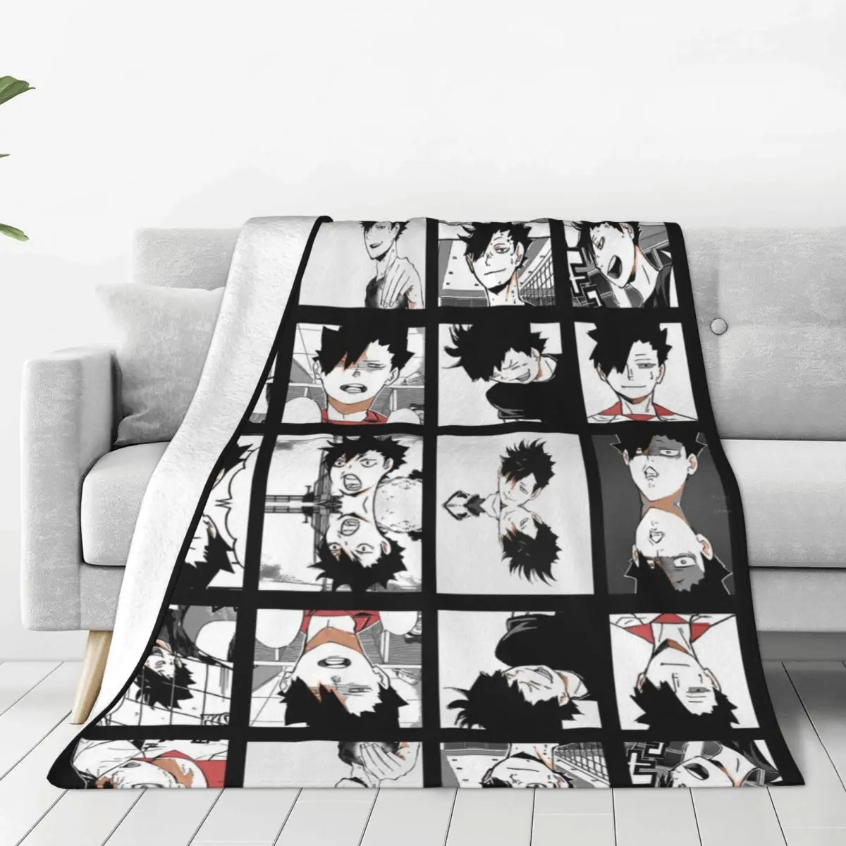 

Kuroo Tetsurou Haikyuu Fleece Blanket Japanese Anime Volleyball Awesome Throw Blankets for Bed Sofa Couch 200x150cm Bedspread