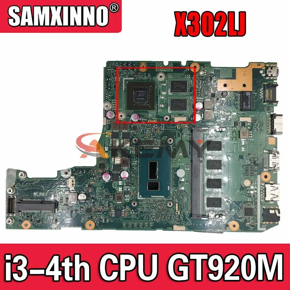 

Akemy X302LJ Motherboard For Asus X302LJ X302L Laotop Mainboard with i3-4th CPU GT920M/2G