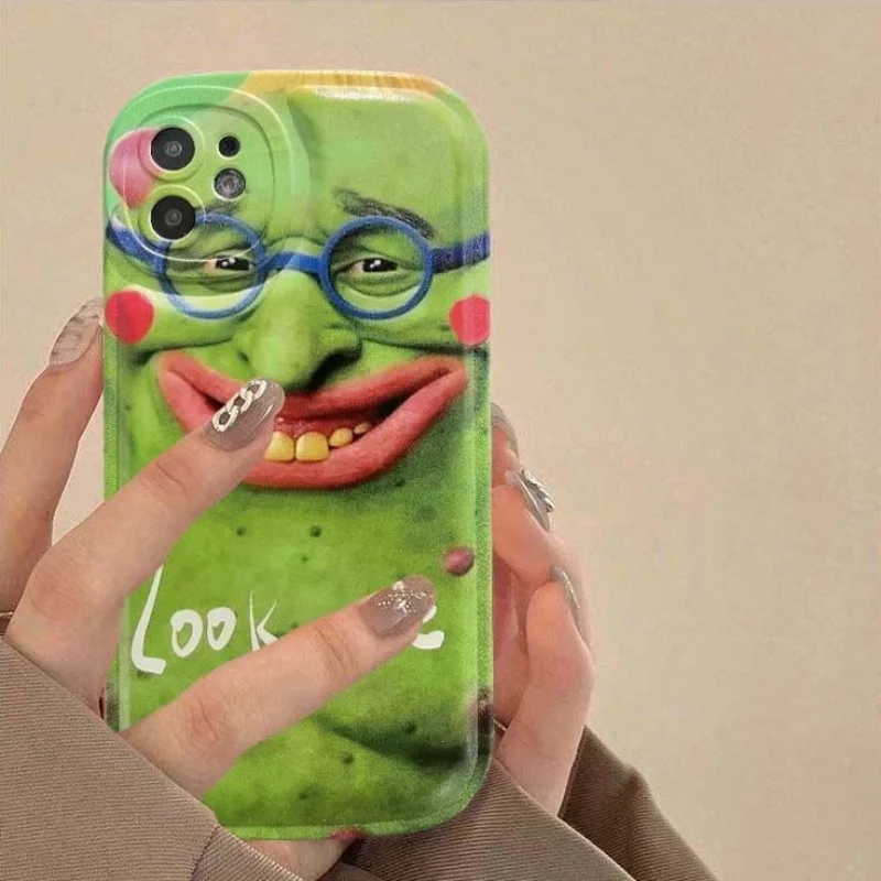 Iphone 11/12/13/14por Max/78plus/Xs/Xr All-Inclusive Funny Personality Weird Trend Mobile Phone Case Niche Ultra-Ugly Pattern