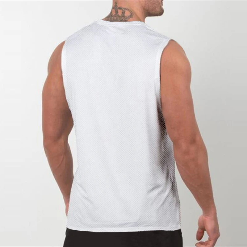 Мужская быстросохнущая майка для бодибилдинга Сетчатая футболка без рукавов