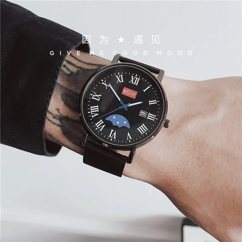 

Fashion Quartz Luxury Stainless Roma Dial Casual Wrist Watches Fabric Strap Fashionable Clock Waterproof Wristwatch for Men