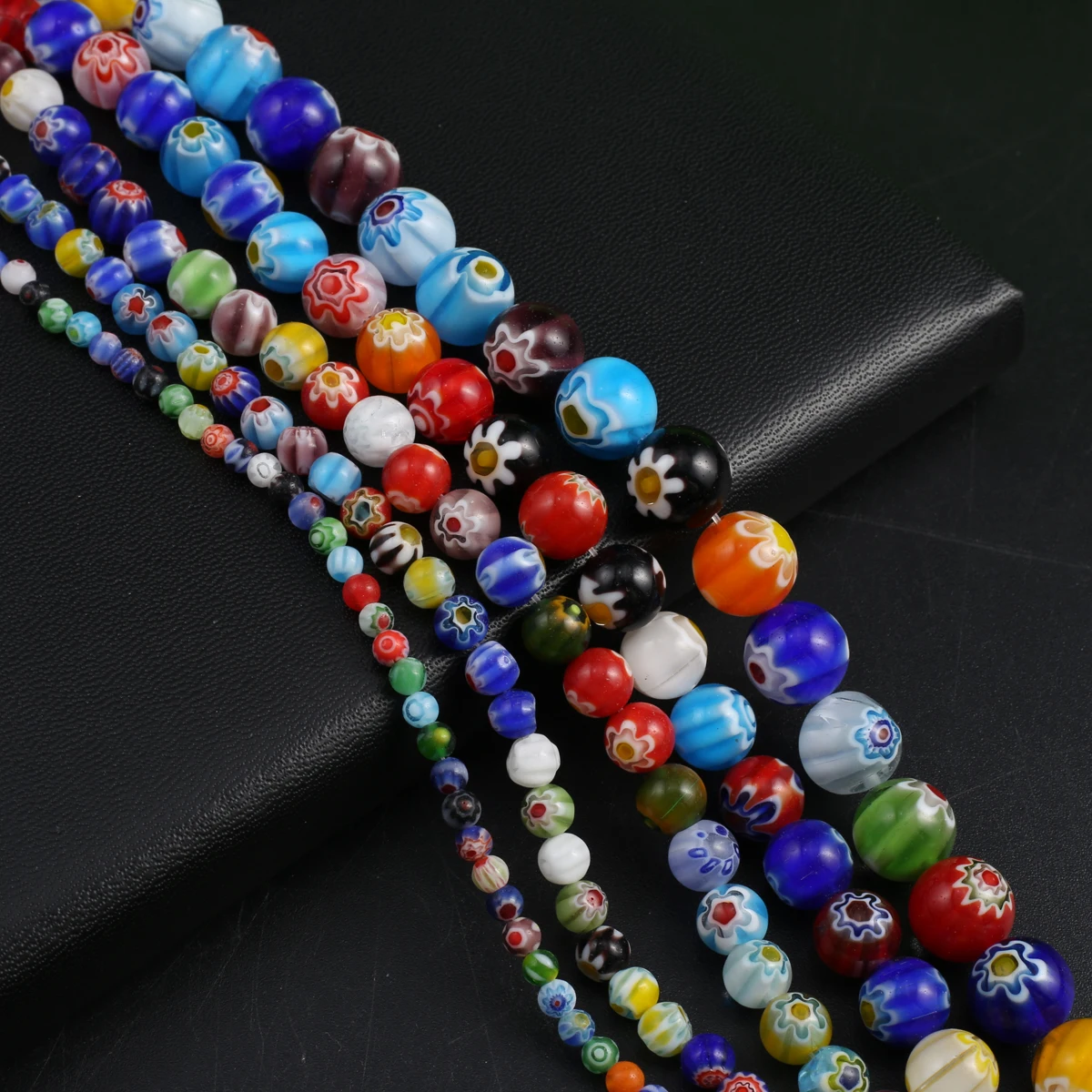 

12/10/8mm Glaze Round Beads Beaded Strand Colorful Lampwork Loose Spacer Beads For Jewelry Making DIY Bracelets Necklaces
