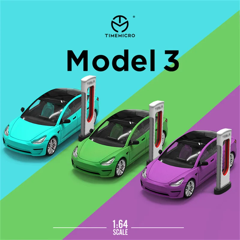

Имитационная модель автомобиля timemico 1:64, серии Tesla, 3