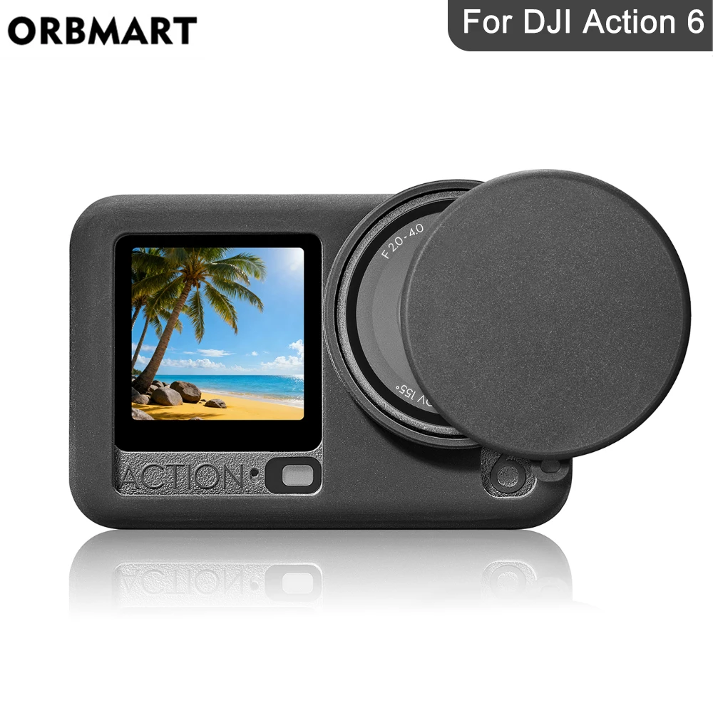 Фото Силиконовый чехол для DJI Osmo Action 6 + защитная крышка из закаленного стекла для экрана + сумка для переноски - полные защитные аксессуары №1