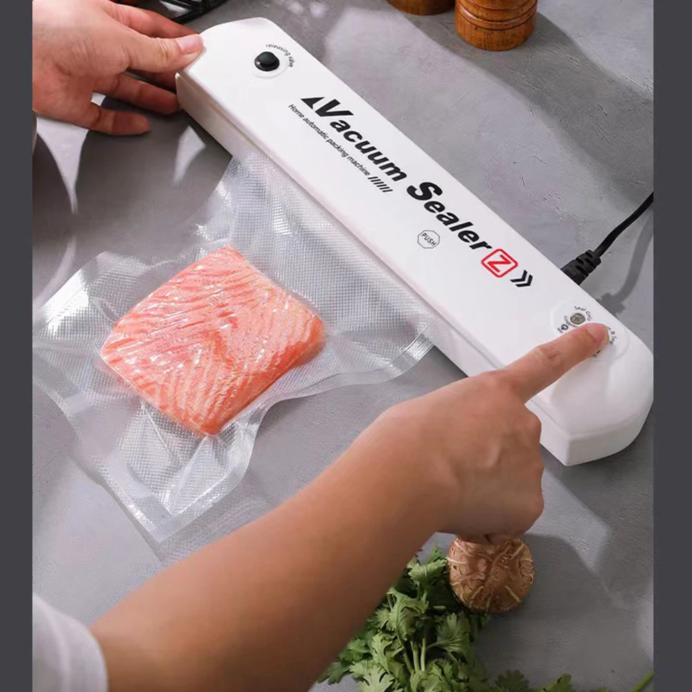 

Vacuum Sealer Packaging Machine 220V/110V Household Food Vacuum Sealer Film Sealer Vacuum Packer Including 10Pcs Bags