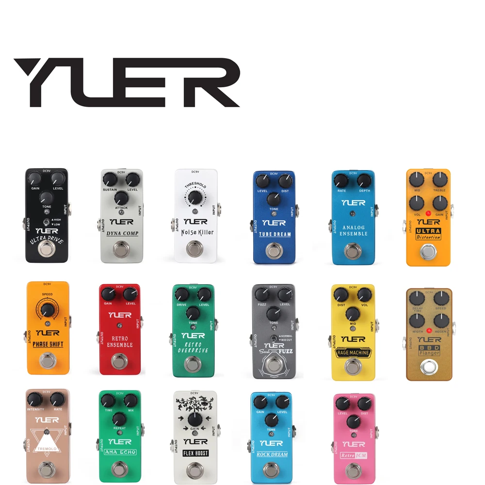 

YUER Guitar Pedal Classic Rock/TUBE Dream/Vintage /Chorus/Vibrato/Analog Delay/Dyna Comp RS Series Electric Guitar Effects