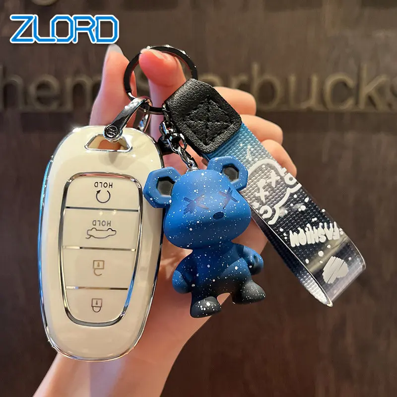 

Чехол для ключа Hyundai Solaris Sonata Hybrid NEXO NX4 Новинка Grand Santa Fe Tucson 4 кнопки аксессуары автостайлинг брелок