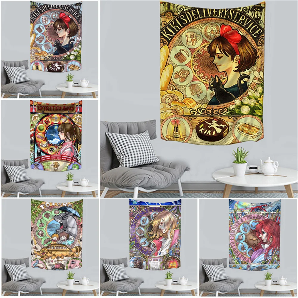 

Vintage Fairy Tale Tapestry for Bedroom Aesthetic Dreamy Wall Decoration Background Cloth 150*130cm
