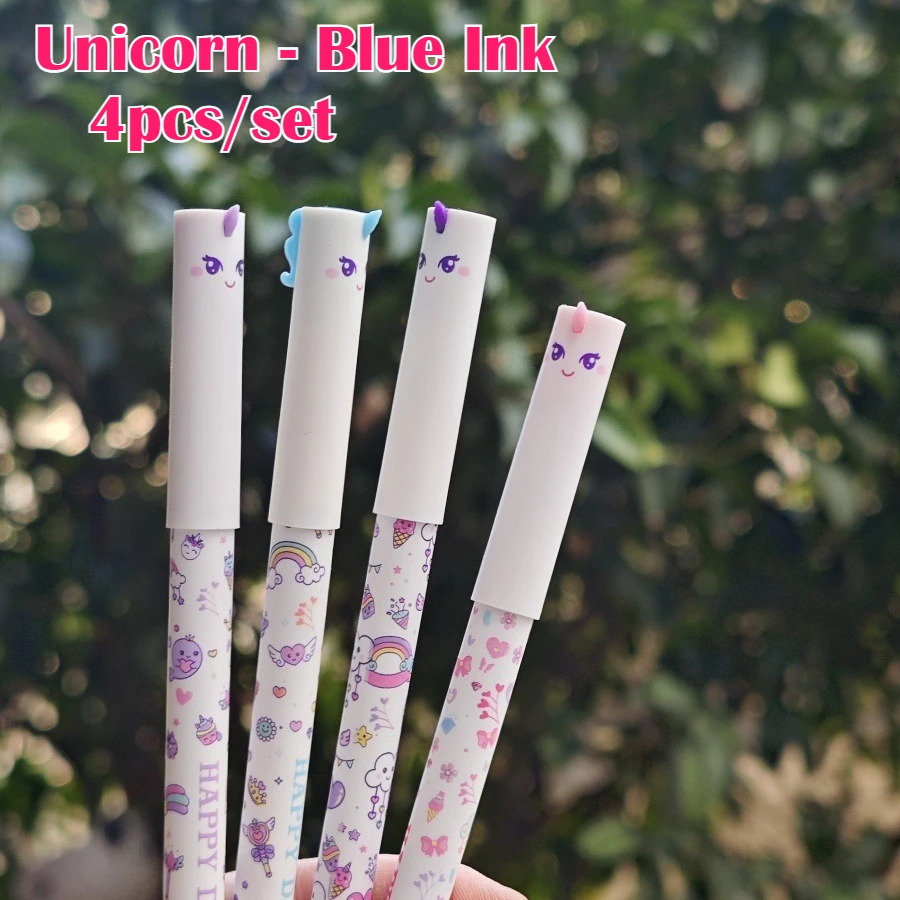 

Набор из 4 гелевых ручек с животными синего цвета