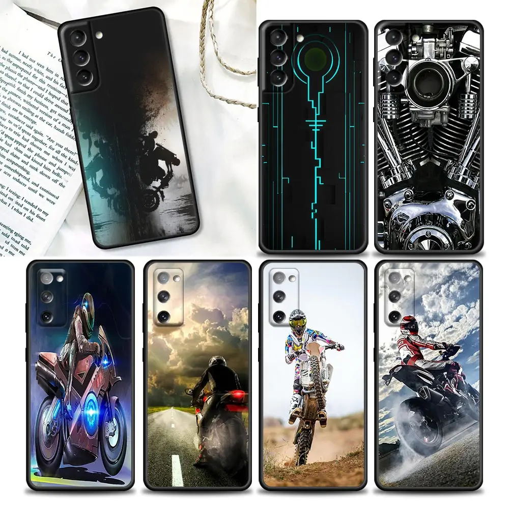 

Phone Case for Samsung Galaxy S7 S8 S9 S10e S21 S20 Fe Plus Ultra 5G Soft Silicone Cover LUXURY Motorcycle Moto Motorbike