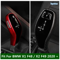 carbon fiber look car gear shift knob cover trim plastic fit for bmw x1 f48 x2 f49 2020 2021 red auto styling accessories