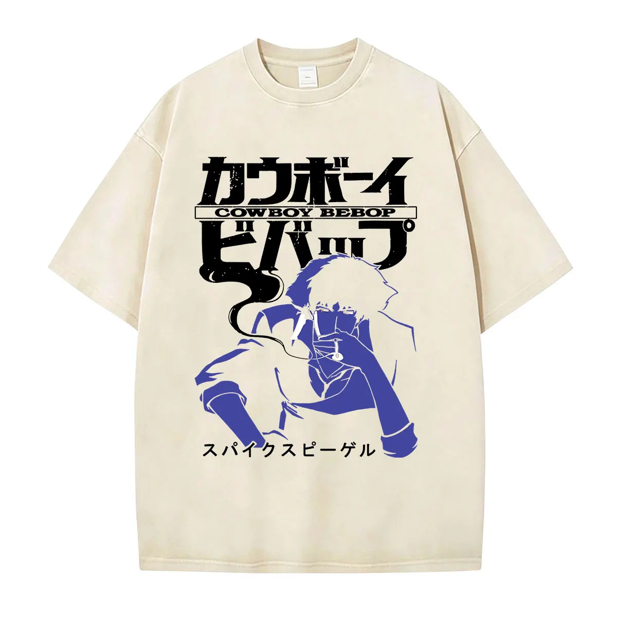Винтажные футболки унисекс с принтом Anime Cowboy Bebop Spike Spiegel, повседневные, с коротким рукавом, оверсайз, уличная одежда (art.: 3920dc3b9169a) - 3920dc3b9169a