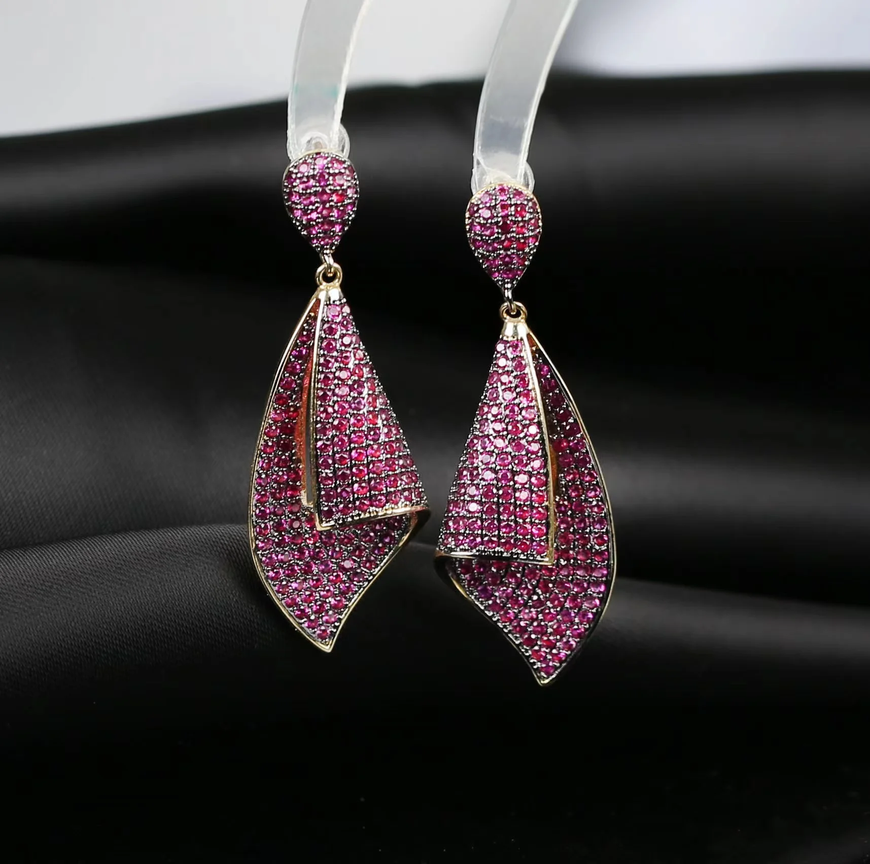 

Luxury Summer Party Earrings CZ Cubic Zircon Brazil Gold Drop Earrings For Women Wedding Engagement Fashion Jewelry Gift 2022