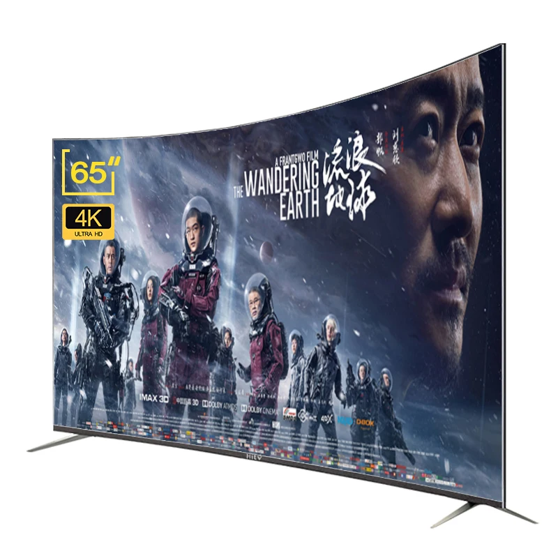 65-дюймовый изогнутый Smart TV 4K с большим экраном Ultra HD LED TV ...