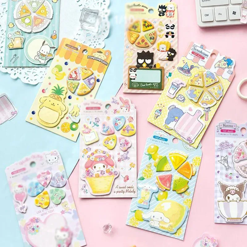 

16 pcs/lot Fruit Cat Dog Memo Pad Sticky Notes Cute N Times Stationery Label Notepad Bookmark Post school supplies wholesale