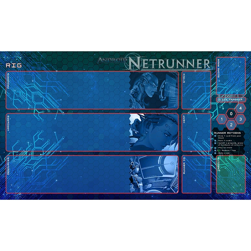 

Blue Space with Zones Playmat Table Mat Board Card Games Mousepad Custom Playmat for TCG CCG Trading Cards Game Pad