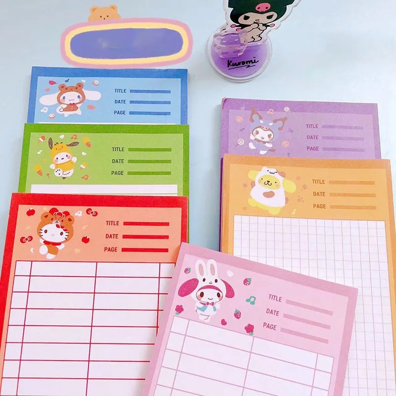 

Kawaii Sanrio блокнот милый Hellokitty Kuromi My Melody cinnamorollмультфильм выдерживаемые слова блокнот Канцтовары для девочек подарок