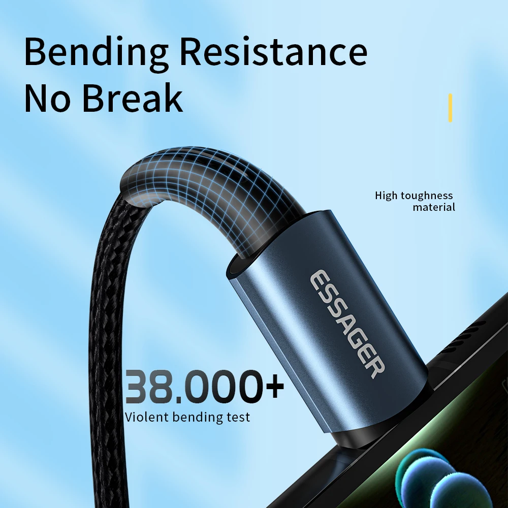 essager usb c to type c cable pd100w 60w fast charge mobile cell phone charging cord wire for xiaomi samsung huawei macbook ipad free global shipping