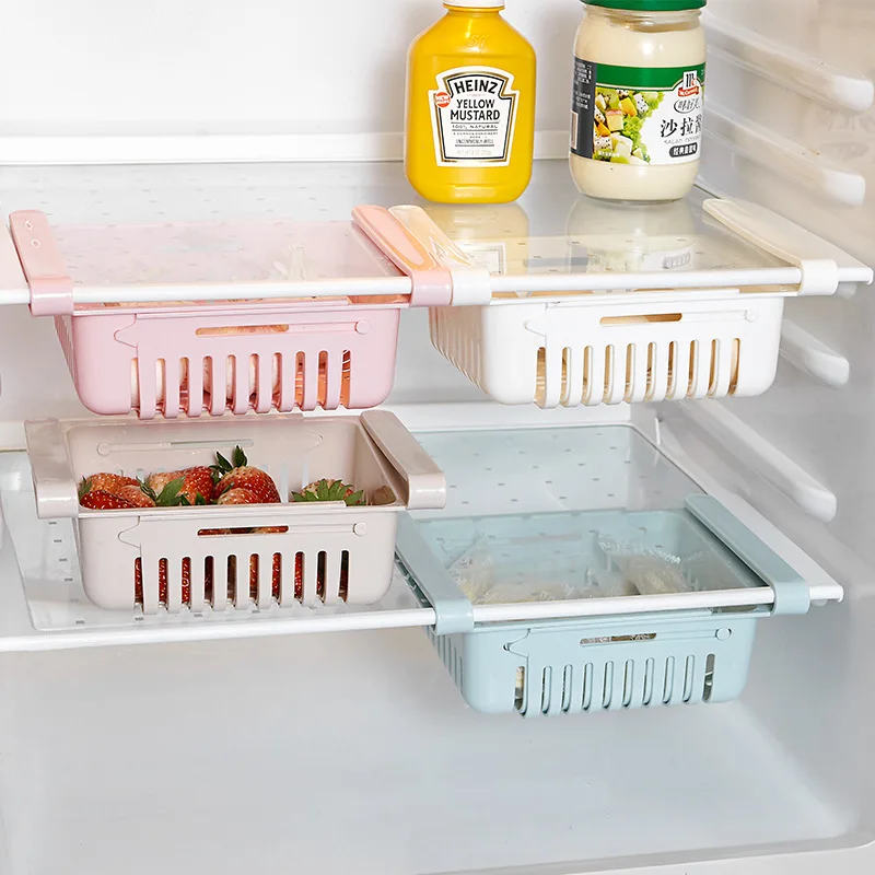 

Creative Folding Storage Basket for Refrigerator Save Space Gadget Organizer Large Capacity Shelf Kitchen Fridge Accessories