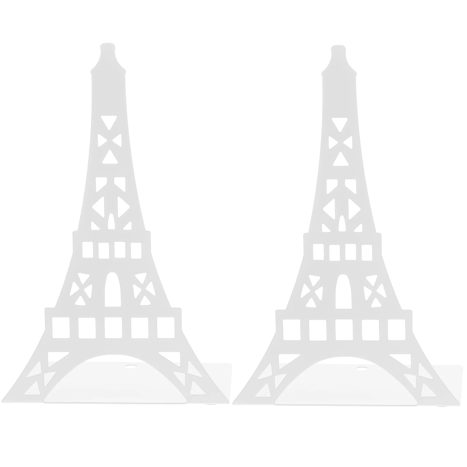 

2 Pcs Book Ends White Shelf Bookshelves Reading Organizer Crafted Notebook Stands Holders