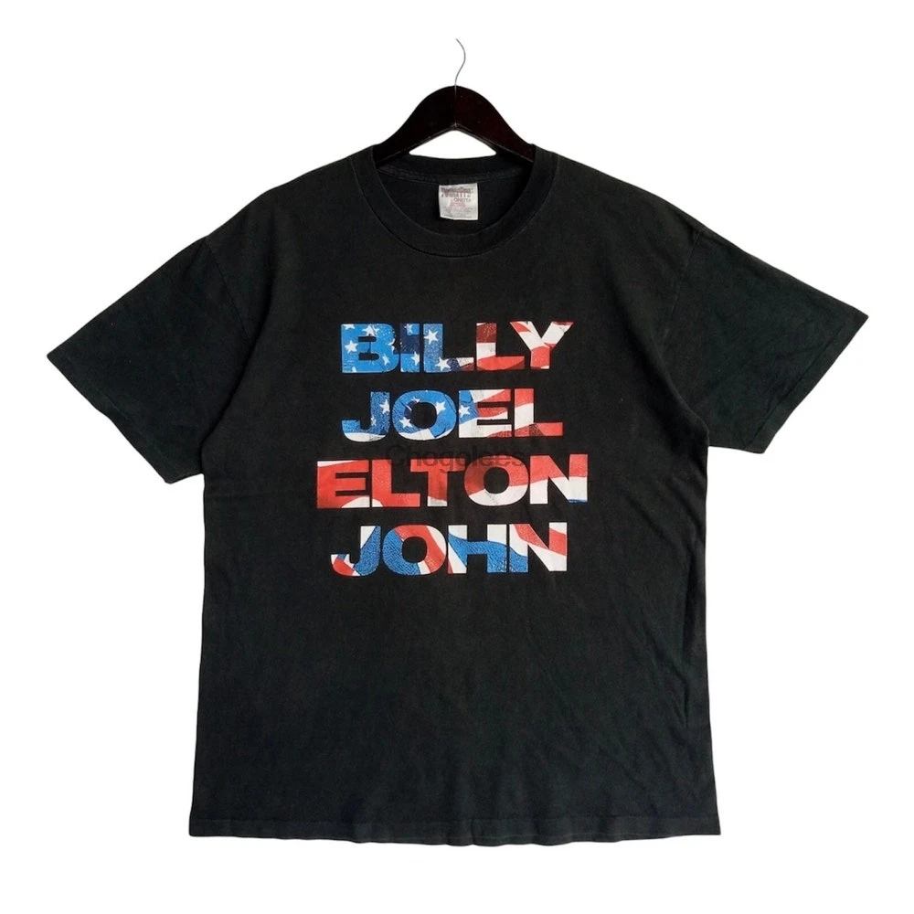 Vintage 90s BILLY Joel ELTON John American and English singer songwriter 1998 Tour Promo Concert t shirt |