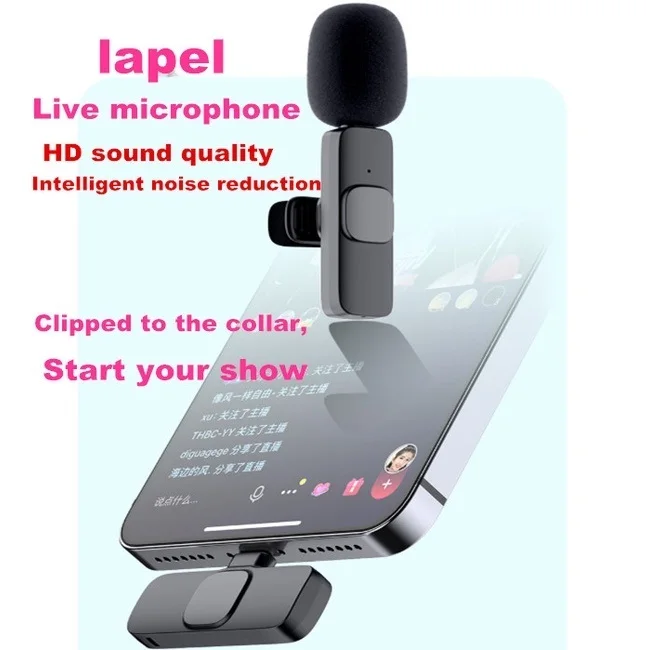 

New K8 Wireless Clip Microphone lapel mic Live Broadcast lavalier microphone Video Recording Radio Interview Noise Reduction