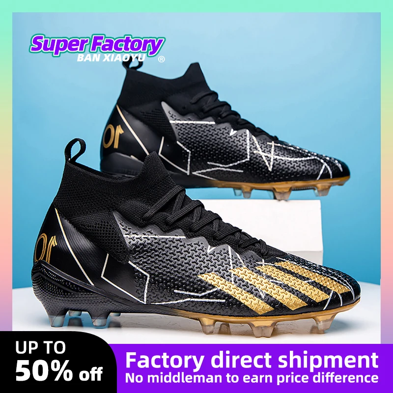 

NEW Men Soccer Shoes TF/FG High/Low Ankle Football Boots Male Outdoor Non-slip Grass Multicolor Training Match Sneakers EUR35-45