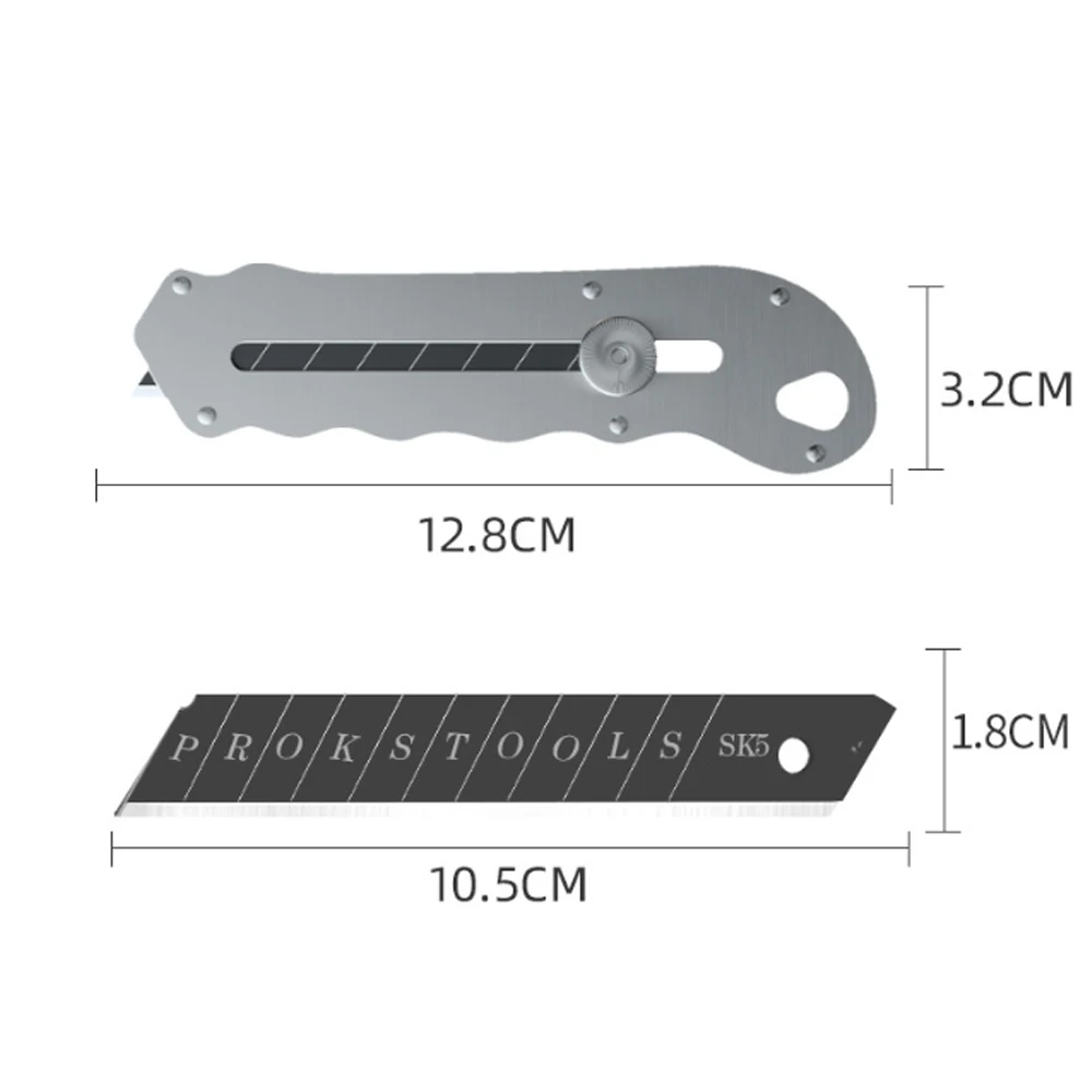 Edc Stainless Steel Utility Knife 18mm Steel Wallpaper Knife Holder Durable Sturdy Fast Cutting Manual Lock for Comfortable Grip images - 6