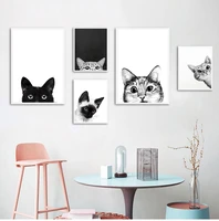 fsbcgt diy painting by numbers funny kitty cat black white kids coloring by numbers drawing on canvas wall art decor