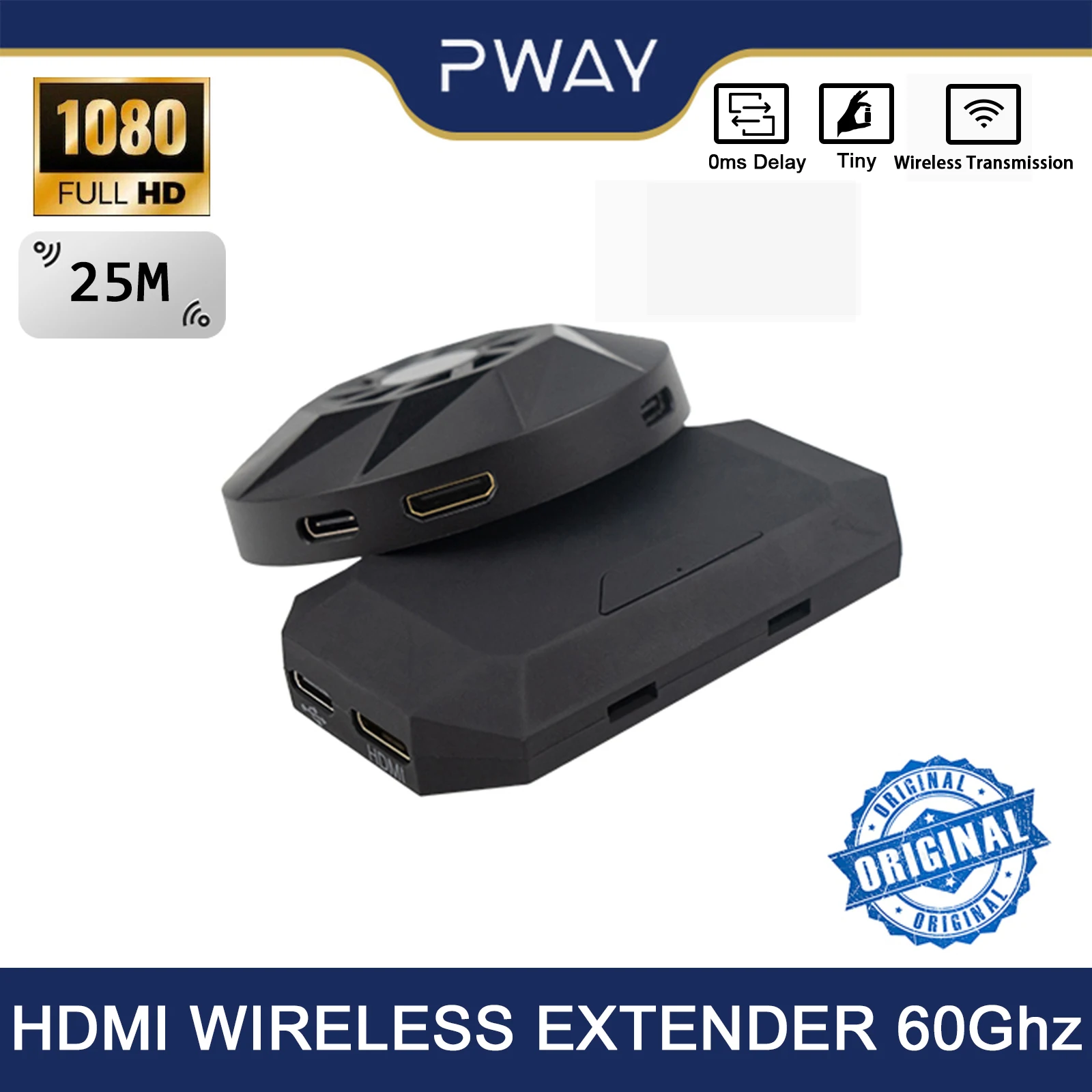 PWAY 25 м Нулевая задержка беспроводной HDMI удлинитель без задержки 60 ГГц 3 96 Гбит/с