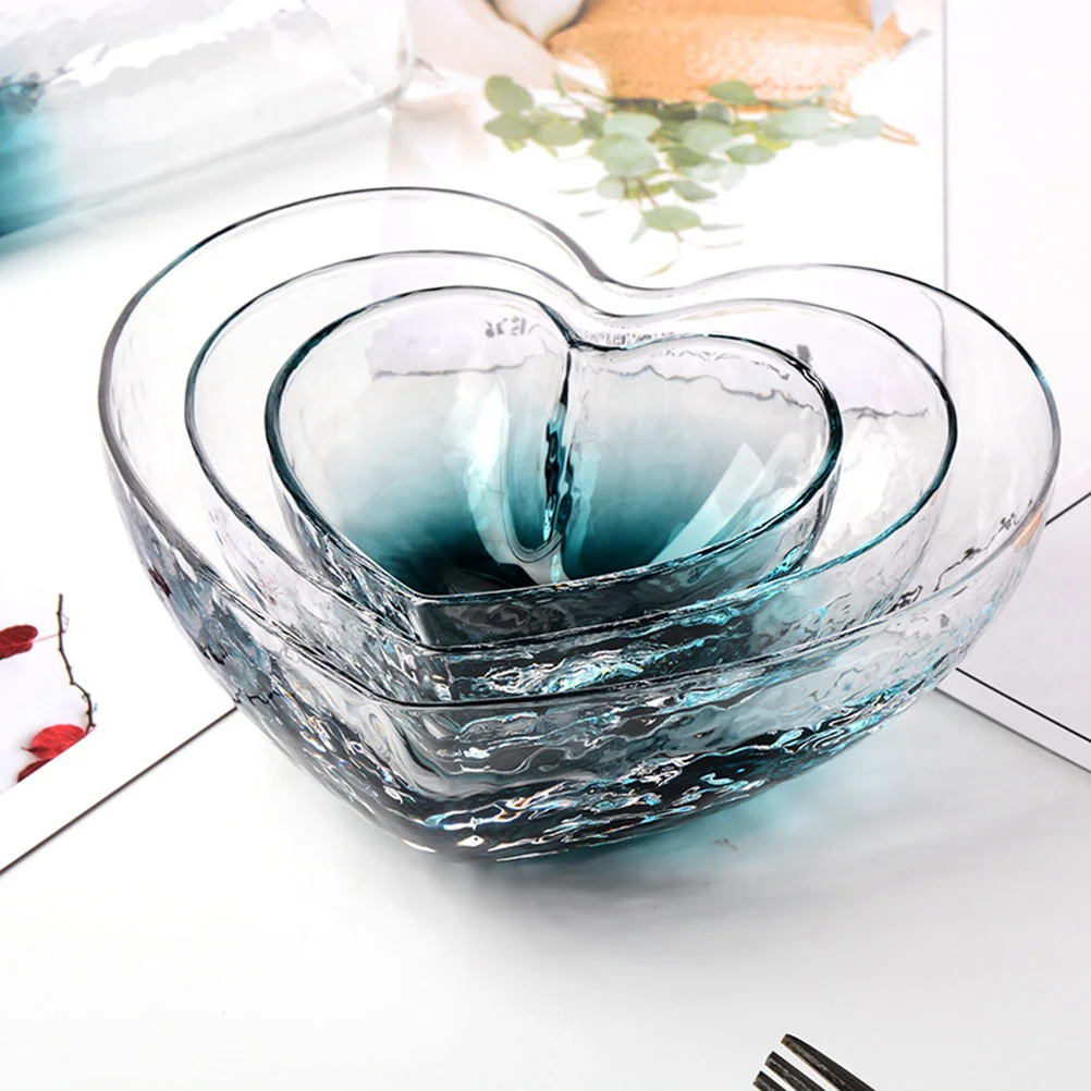 

Bowl Heart Fruit Bowls Salad Appetizer Serving Dish Dessert Clear Snack Plate Crystal Cereal Plates Mixing Prep Pasta Rice Soup