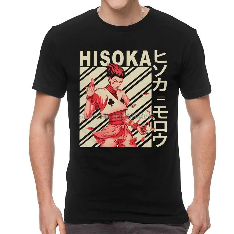 

Футболка Hisoka Morow Hunter X Hunter мужская с графическим принтом, хлопковая тенниска с коротким рукавом, майка с рисунком аниме, манга, Hxh