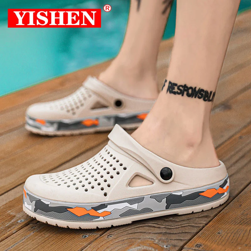 

Men Sandals Casual Clogs Shoes Zapatos Hombre Arch Support Thick Sole Garden Shoes Outdoor Beach Slippers Sapato Feminino