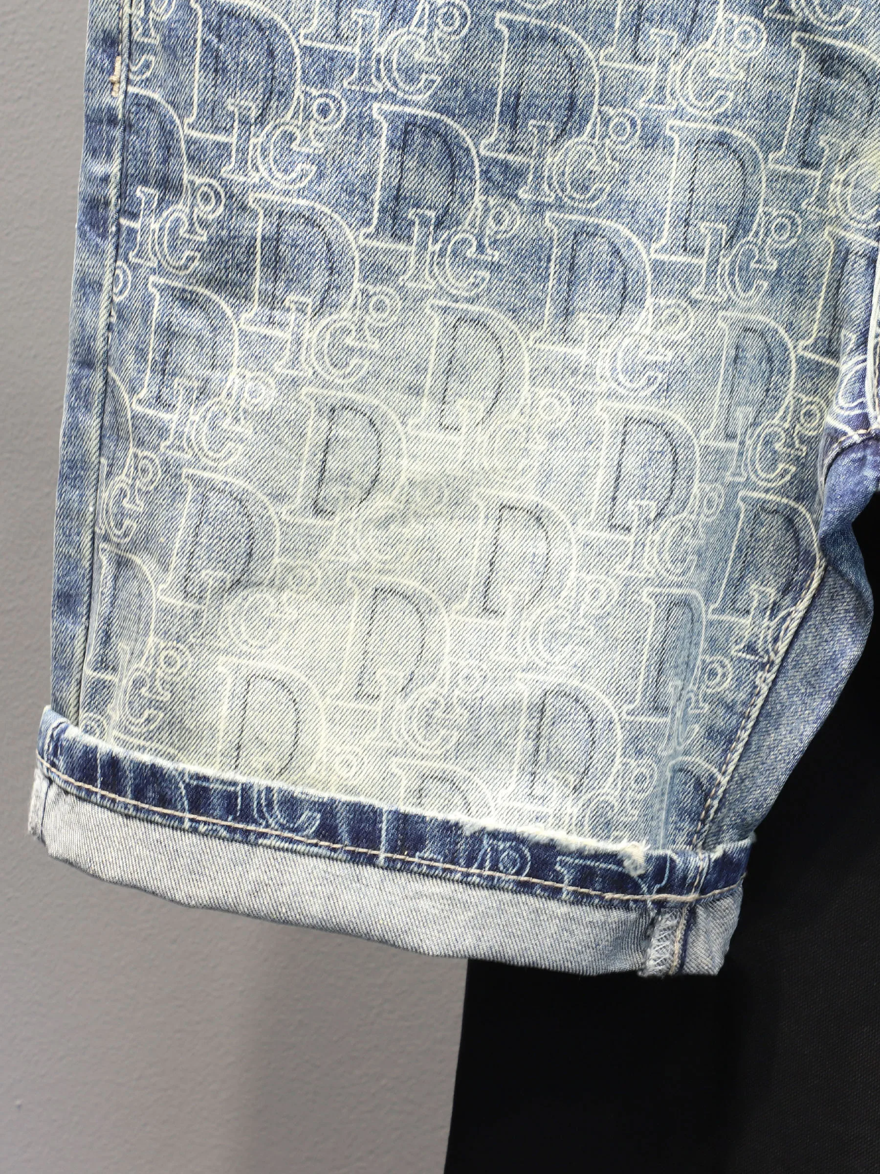 Джинсовые шорты высокого качества с принтом мужские летние облегающие