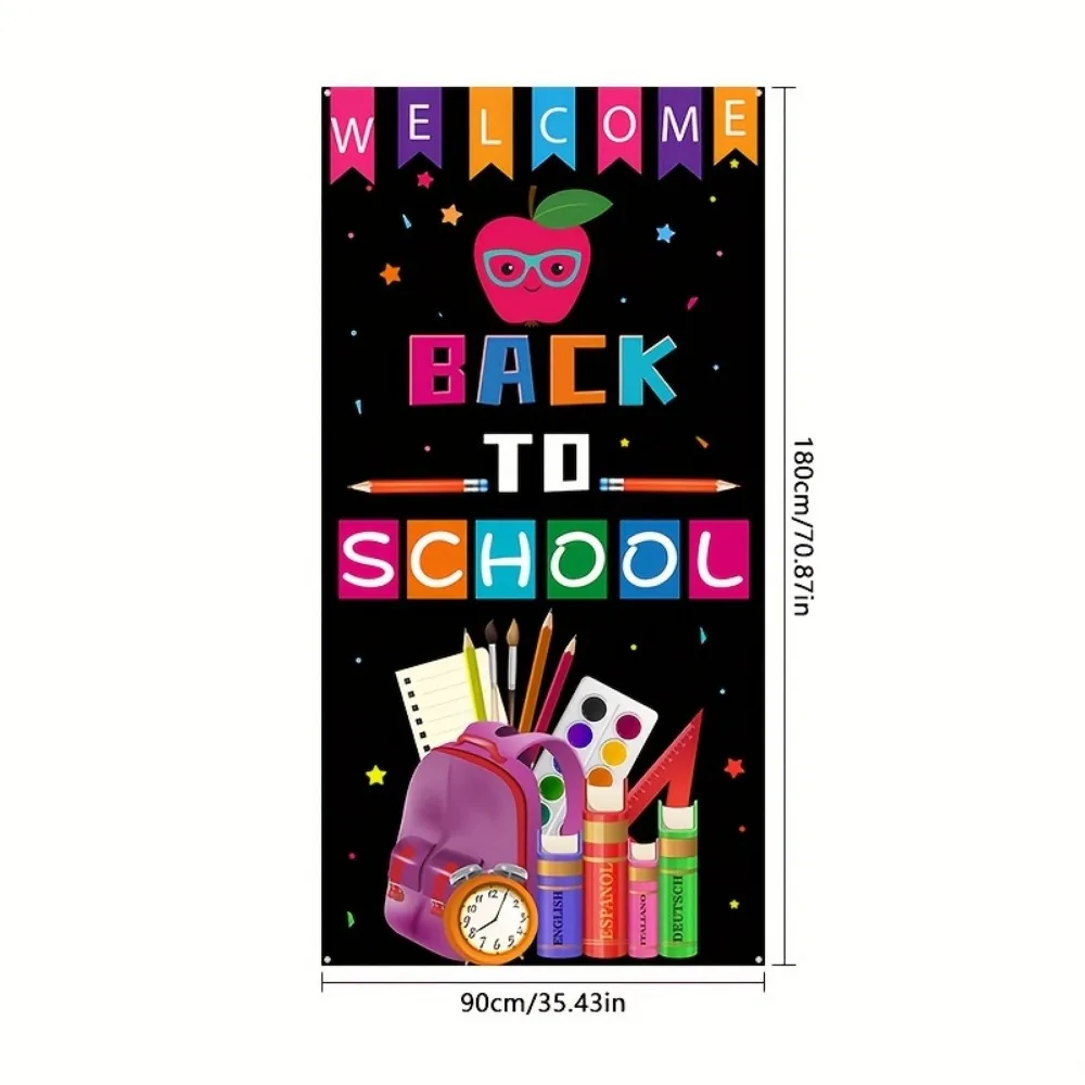 Добро пожаловать Снова в школу баннер из полиэфирной ткани предмет первого дня