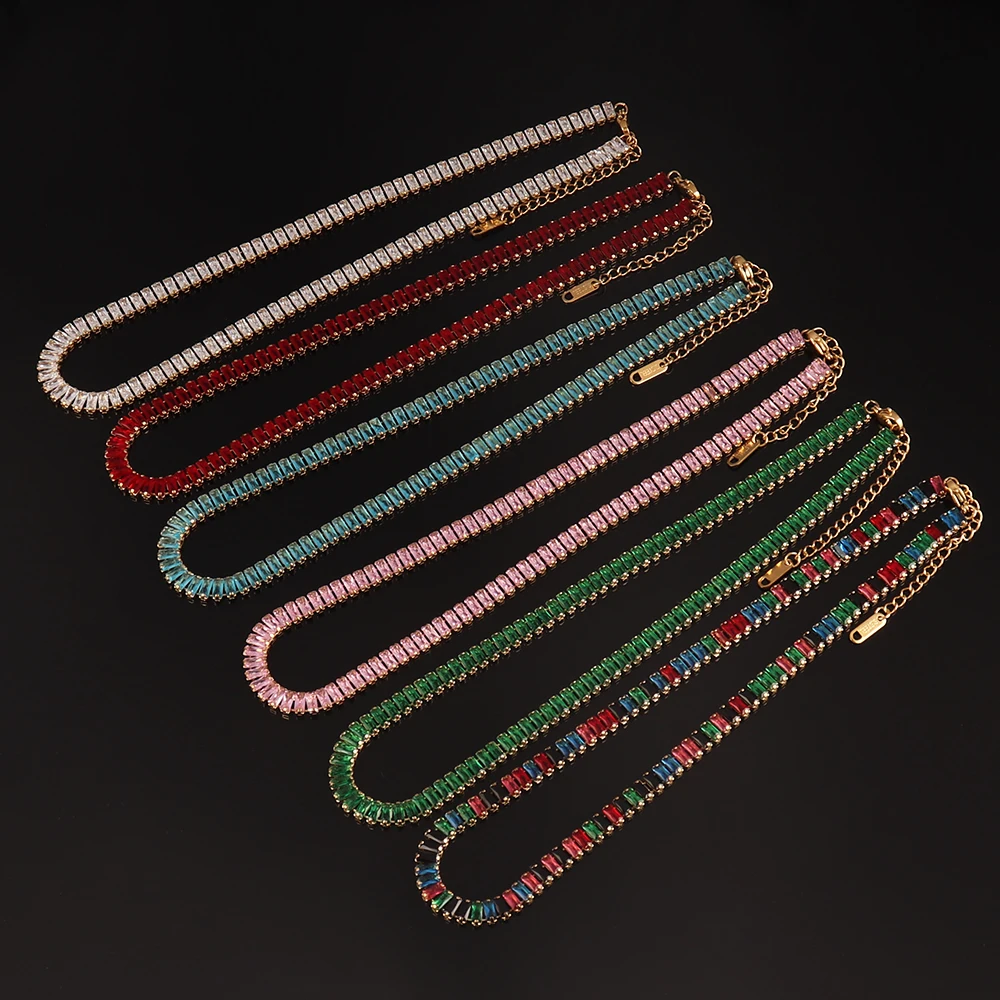 Браслет-цепочка женский из нержавеющей стали 316L с фианитами