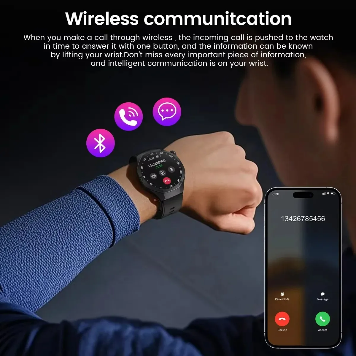 Фото Новые умные часы Xiaomi с GPS-трекером для мужчин и женщин, AMOLED-экран, NFC, BT, вызовы, спорт, водонепроницаемые, мониторинг здоровья, смарт-часы, новинка №3