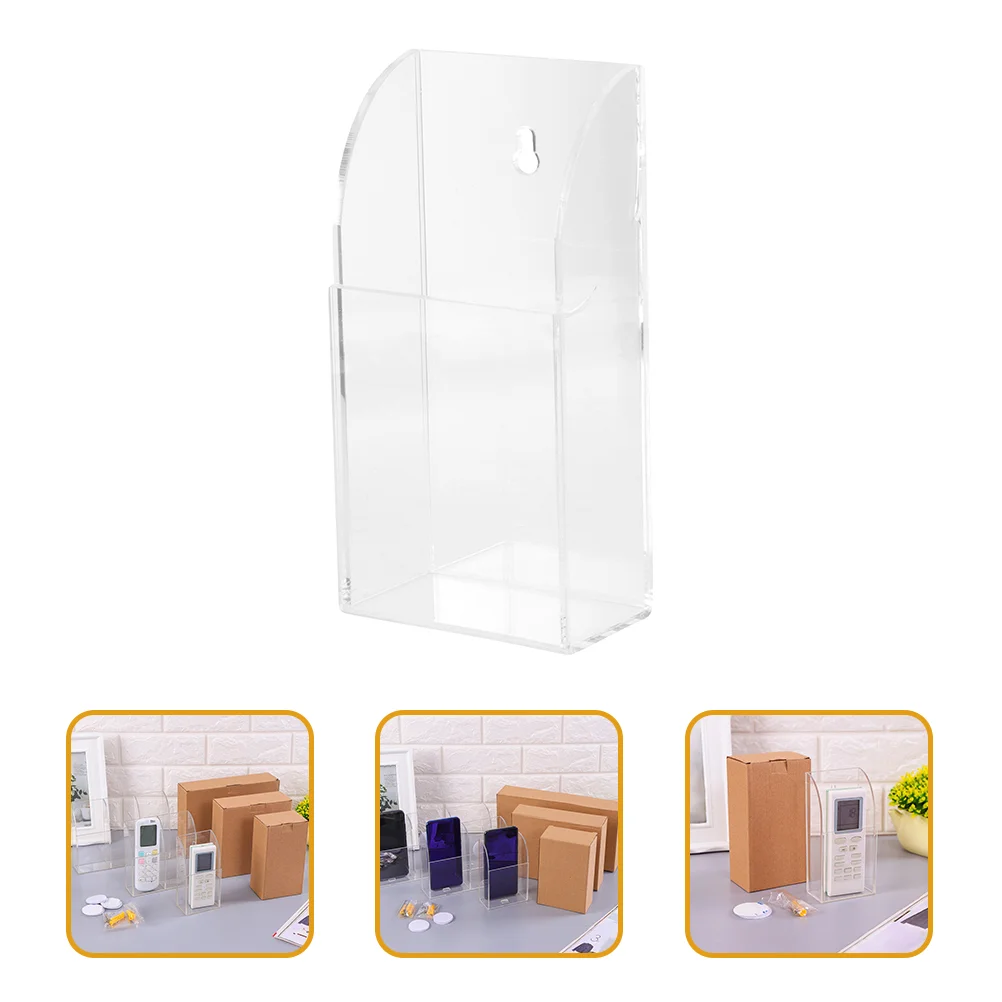 

2 Pcs Remote Control Stand Storage Box Air Conditioner Support Bracket Wall Organizer Mount Holder Acrylic Organizers shelves