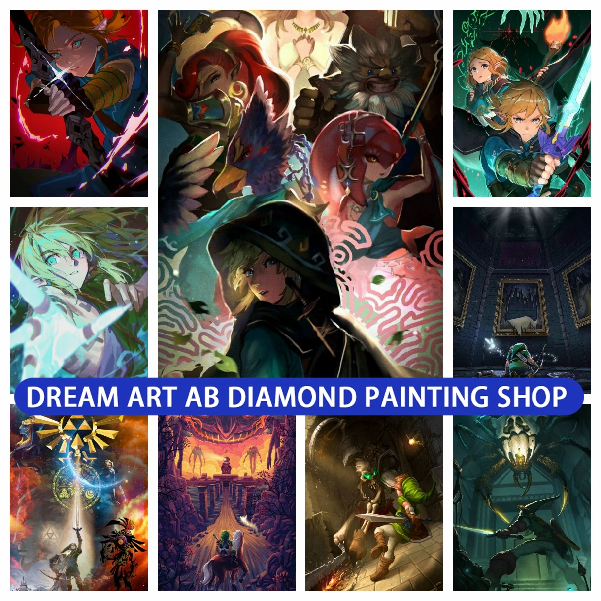 

Video Game 5D Diamond Painting Cartoon Zelda Mipha Malin Wall Art Picture DIY AB Drill Embroidery Mosaic Cross Stitch Home Decor