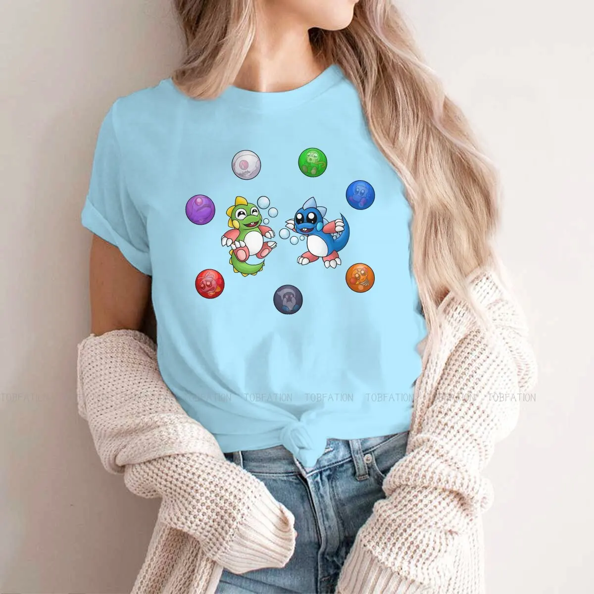 

Аркадная игра Веселая маленькая игра пузырь Бобл 100% хлопок футболки хорошего времени печать девушка футболка забавная одежда 5XL