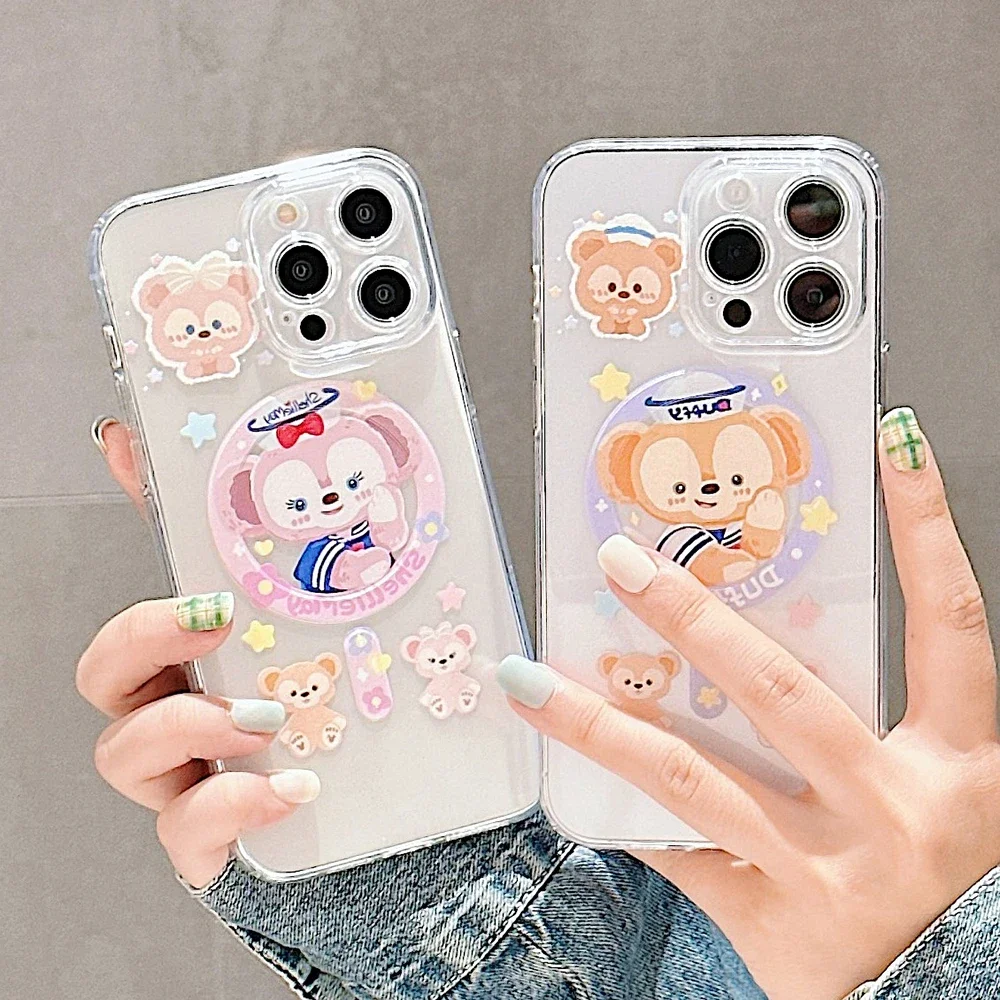 Магнитный чехол для телефона Cute Duffy Bear S-ShellieMaykai Magsafe iPhone 16 15 14 13 12 11 8 7 Plus Pro Max X XR XSMax