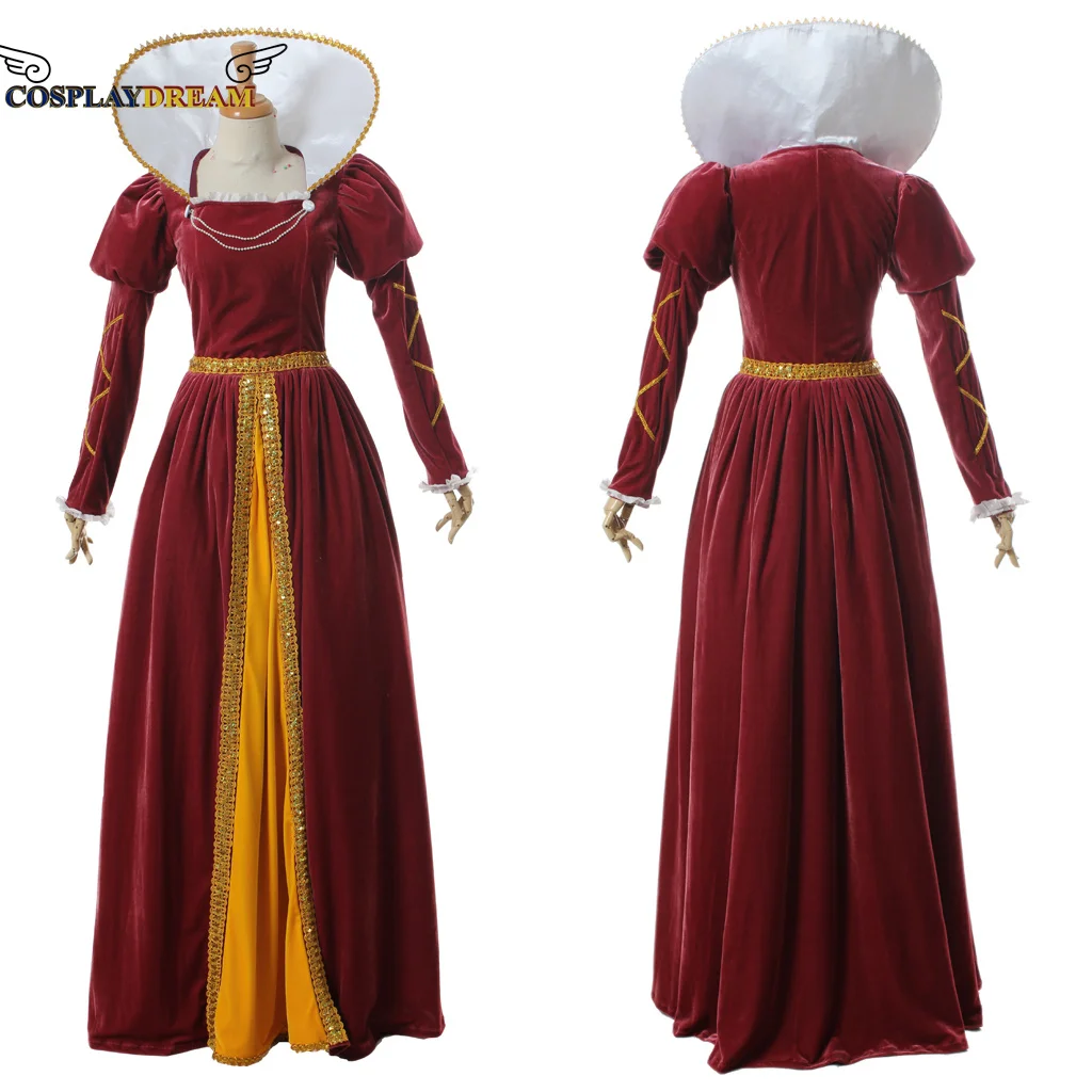 Adult Ladies Medieval Victorian Queen Princess Dress Fairy Godmother Long Dress Tudor Baroque Vintage Byzantine Witch Dress